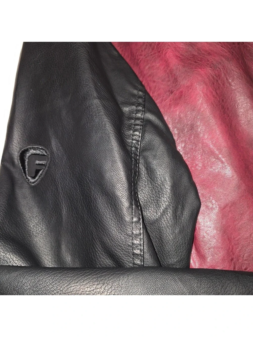 Fried Denim NYC Premium Faux Leather Varsity Bomber Jacket Men's Size 2XL Maroon